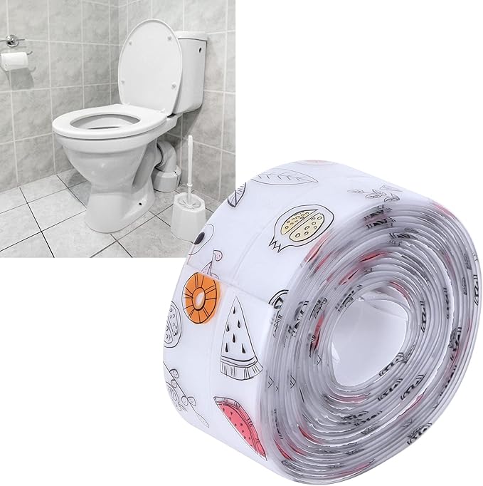 Caulk Tape, Sealing Strip Eco-Friendly PVC for Toilet Walls for Kitchens for Shower Rooms for Bathtubs(Transparent Printing Fruit Color, Polar Animals)