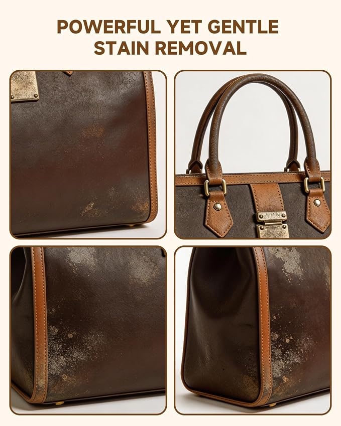 Leather Cleaner Set for Louis Vuitton, Powerful Stain Removal | Eliminate Stains, Oil, and Dirt, Restores Original Shine to Bags, Non-Toxic Formula, Suitable for LV Leathers