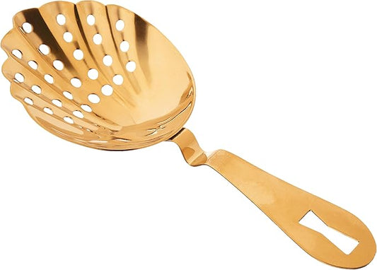 Barfly , Scalloped Julep Strainer, Gold