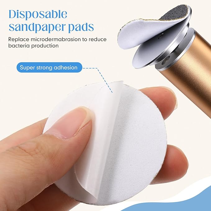 Gisafai 500 Pcs Sanding Replacement Pad Sandpaper Disk for Electric Foot File Callus Remover Tool Foot File Disc for Men Women Cracked Heels Dead Skin (180grit)