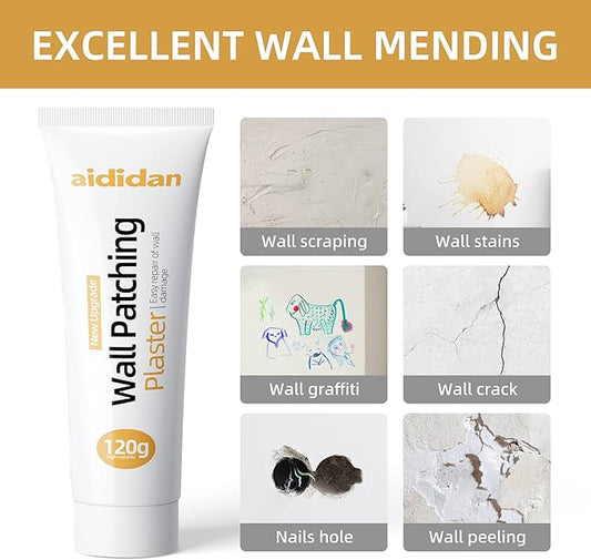 Three Drywall Patch Repair Kit with Scraper, Wall Spackle Repair Paste, Wall Mending Agent Quick and Easy Solution to Fill The Holes for Home Wall, Plaster Dent Repair and Wood Scratch Repair