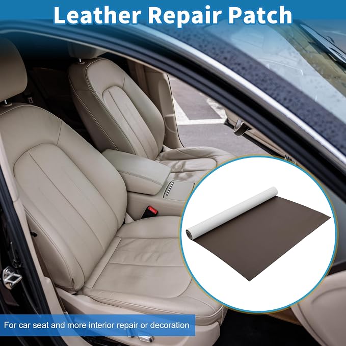 Self Adhesive Leather Repair Patch Strong Stickiness 30"x16" Leather Repair Tape PU Leather Deep Brown 1 Pcs