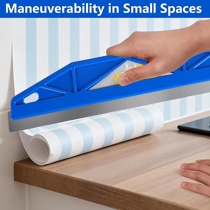 12-Inch Paint Edger & Trim Guard | Stainless Steel Straight Edge Tool | Painters Tape Alternative | Creates Crisp, Clean Pro-Grade Lines on Walls & Ceilings(Blue)