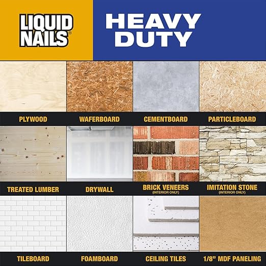 Liquid Nails Heavy Duty 28 oz. Tan Latex-Based Construction Adhesive Low VOC, 12 Pack