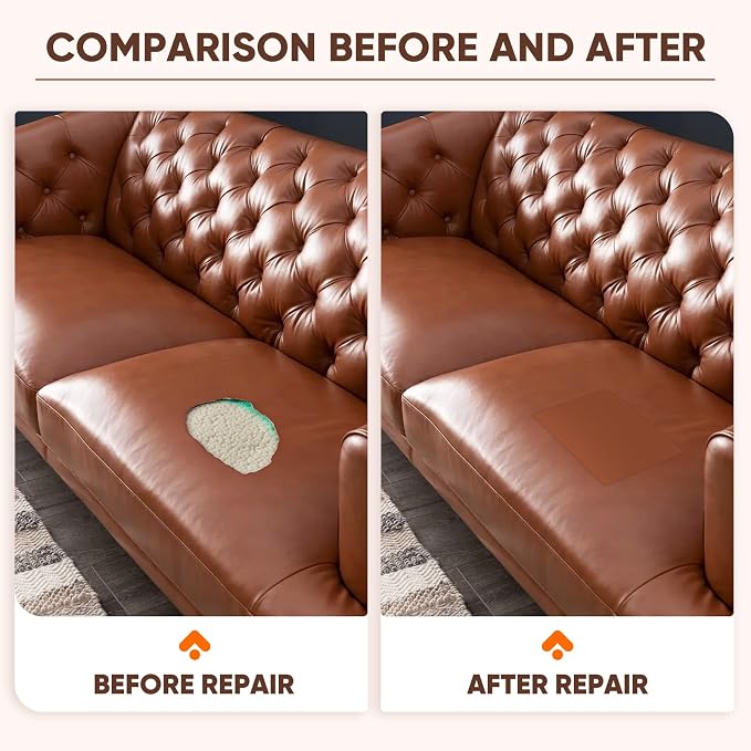 Leather Repair Tape,16 x60 Inches Self Adhesive Leather Repair Patch，Leather Repair Kit for Furniture，Couches,Car Seats,Cabinets,Handbags(Black)