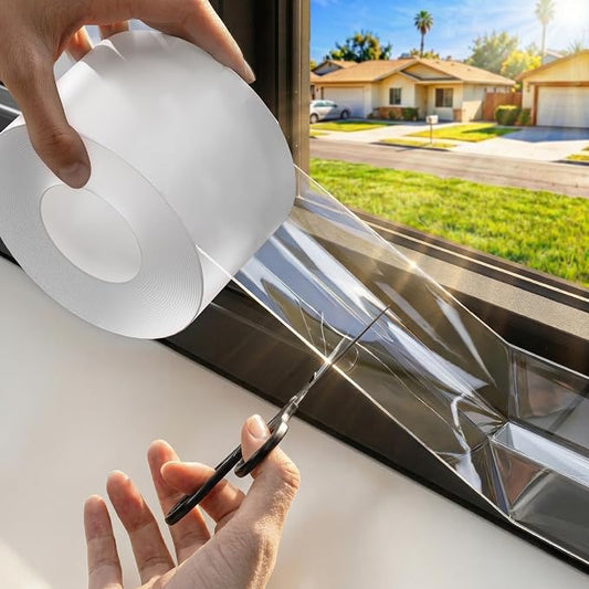 SWRT 3”x33FT Window Weather Sealing Tape Residue-Free, 20-Mil Thick Heavy Duty Window Insulation for Summer, Weather Resistant, Air Conditioner Window Seal Blocks Drafts for Doors Windows