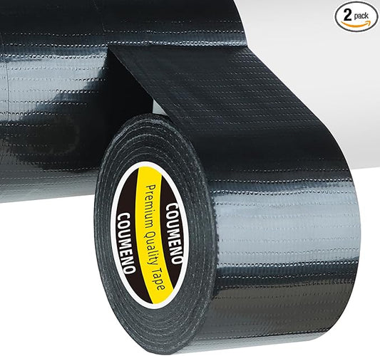 Strong Adhesive Cloth Weather Stripping Tape 2in x 66FT Black - Weather Sealing Strip for Sliding Windows/Doors, Draft Blocker & Insulation, Soundproof Dustproof Waterproof Windproof