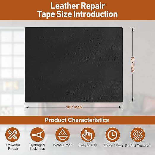 Leather Repair Patch 8x11 inch 2 Pcs, Self Adhesive Vinyl Repair Patch Kit, Leather Patches for Furniture, Couches, Car Seats, Cabinets, Wall, Handbags - Red
