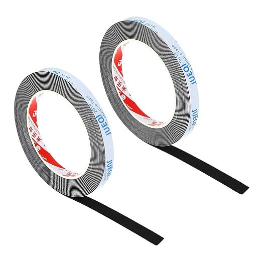 PATIKIL 3/8" W x 3/64" T x 16.4Ft EVA Single Sided Foam Tape, 2Pcs Multipurpose Sealing Strip Foam Waterproof Weather Stripping Foam Sealing Foam Strips with Adhesive for Door, Black