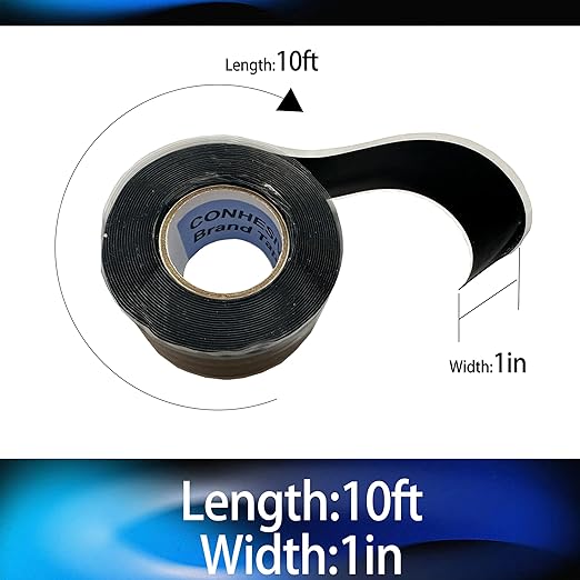 Self-Fusing Silicone Tape, 1’’x10’ Self-Welding Repair Tape for Pipe and Tube Leak, Electrical Cable, Outdoor Coax, Emergency Repair, Plumbing Sealing.