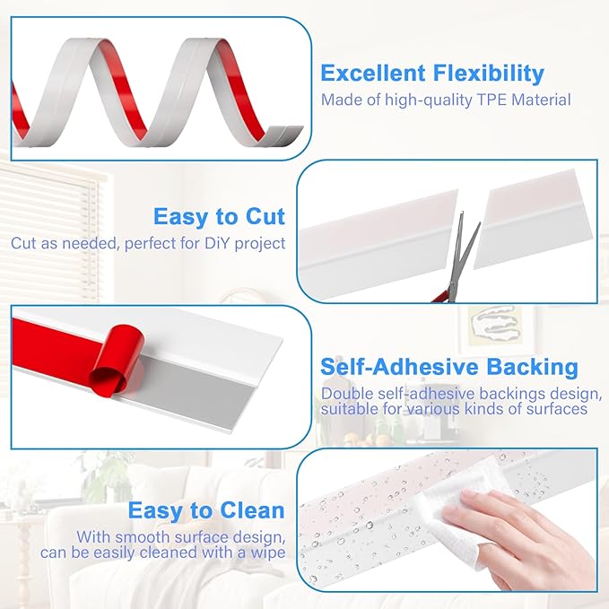 2" Weather Stripping Door Seal 20FT - Alien Draft Seal Shower Door Seal Strip Alien Sealer for Door Frame (Thickness Upgrade)