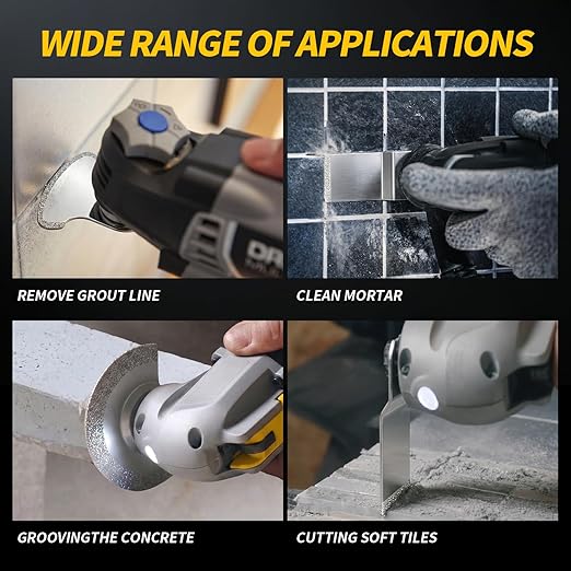 6PCS Diamond Oscillating Tool Blades, Grout Removal Blade for Oscillating Multi Tool, Cutting Mortar Tile Concrete Masonry, Fit DeWalt Milwaukee Ryobi and More