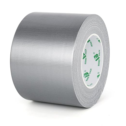 BOMEI PACK Silver Duct Tape Bulk, 4 Inch x 50 Yds Heavy Duty, Strong No Residue All-Weather Tape, Tear by Hand, Multi-Use for Indoor