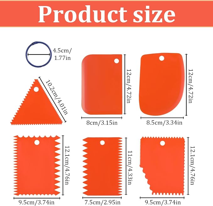 6 Pack Glue Spreader Flexible Reusable Plastic Spreaders Epoxy Resin Spreader Tool Notched Trowel Applicator for Epoxy Resin Putty Fillers Adhesives Caulk Spackling Paste Woodworking and DIY Projects