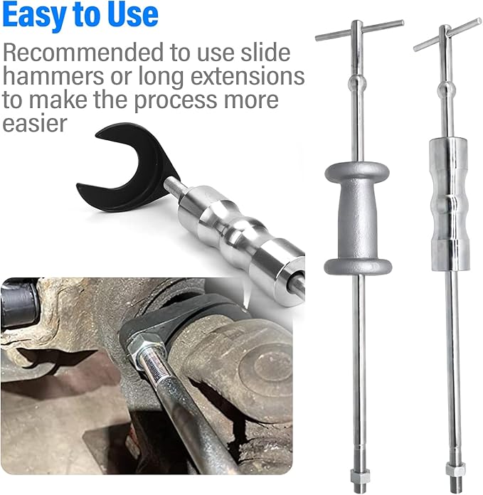 48mm Inner CV Axle Removal Tool with Nut - Front Wheel Drive Vehicles Axle Pulley Attachment For Slide Hammer with 5/8"-18 Threads - CV Joint Puller Fork Adapter Removing Tool Fix Damaged CV Joints