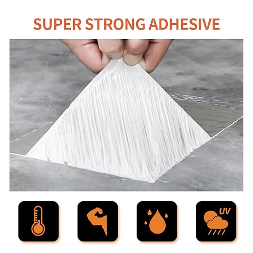 TAPEBEAR Butyl Tape Waterproof Sealing Tape Aluminum Foil Tape, for RV Repair, Window, Silicone, Glass & EDPM Roof Leak Patching, Boat and Pipe Sealing, Silver, 2inch x16feet,20rolls