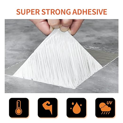 TAPEBEAR Butyl Tape Waterproof Sealing Tape Aluminum Foil Tape, for RV Repair, Window, Silicone, Glass & EDPM Roof Leak Patching, Boat and Pipe Sealing, Silver, 8inch x16feet