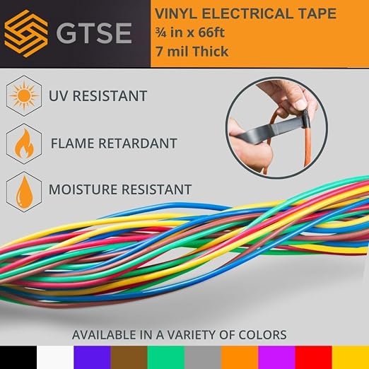 GTSE Pink Electrical Tape, 3 Rolls – Waterproof, Industrial Grade Vinyl, 3/4 in x 66ft– Strong Self-Adhesive PVC Electric Tape for Wire Insulation, 7 Mil, 600V – UL/CSA Listed