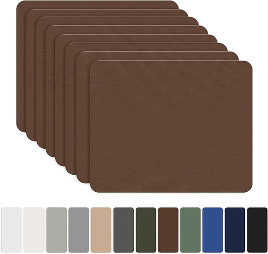 OAZ 8 Pieces 7.87 x 5.9 inch Nylon Repair Patches Nylon Fabric Patch Self-Adhesive Fabric Repair Tape Waterproof Lightweight Outdoor Gear Patch Kit for Down Jacket Clothing Tent Bag (Brown)