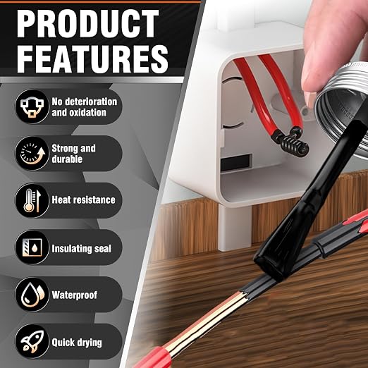 Liquid Electrical Tape - Waterproofing insulating electrical glue, Quick-Drying wire glue, Temperature Resistant, Used for Outdoor Indoor Wires, Electronic Component & Electrical Equipment (125ml)