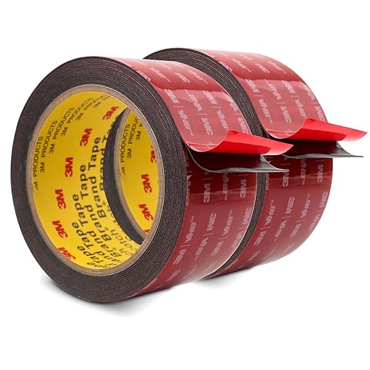 3M Double Sided Mounting Tape 2" x 15.4 Ft 0.025in Thick Black 2 Pack 5925 Heavy Duty Foam Tape Strong Adhesive for Car Décor Home Office Logos
