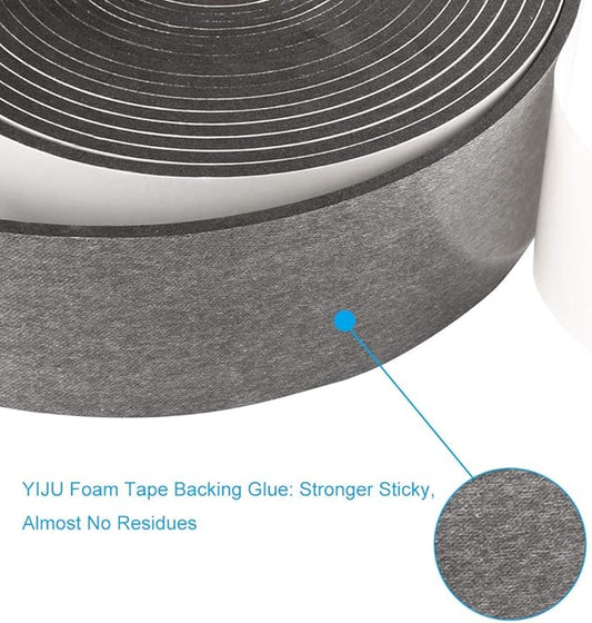 High Density Foam Tape,2 Inch Wide x 1/8 Inch Thick Door Insulation Tape,Adhesive Weather Stripping for Doors Window,Foam Seal Proofing Tape,16 Feet Long