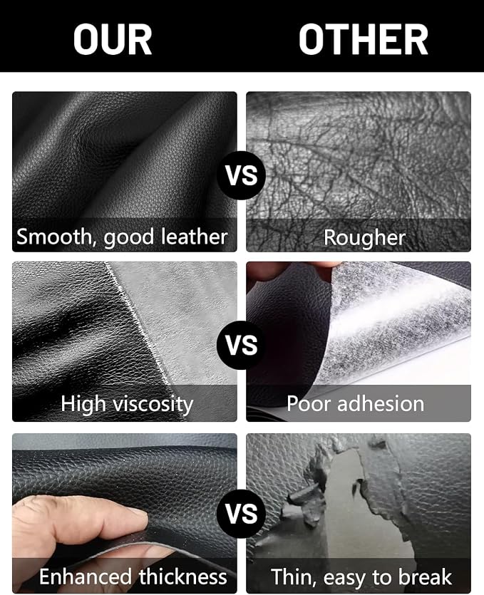 BOUYEER Leather Repair Patch Tape Kit,Self Adhesive Leather Repair for Sofa，Car Seat,Office Chair,Furniture,Jacket,Waterproof Strong Adhesive Vinyl Repair Kit. 4 in x 79 in,Dark Grey