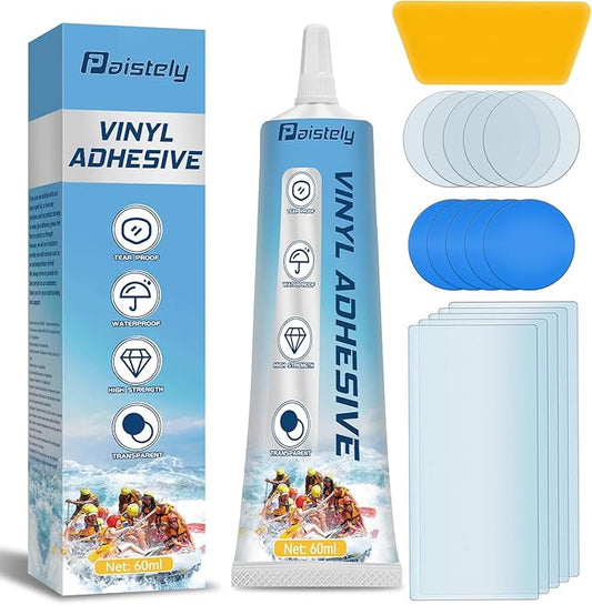 Air Mattress Patch Kit, Vinyl Pool Liner Repair Kit, Inflatable Repair Patch Kit for Air Beds, Hot Tubs, Inflatable Boats, Bounce House, Swim Rings & Toys
