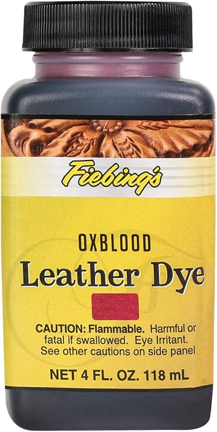 Fiebing's Leather Dye (4 Fl Oz, Mahogany) - Alcohol-Based, Penetrating, Permanent Dye for Shoes, Boots, Belts, Bags, Furniture - Includes Wool Dauber Applicator - Recolor & Restore Leathercraft