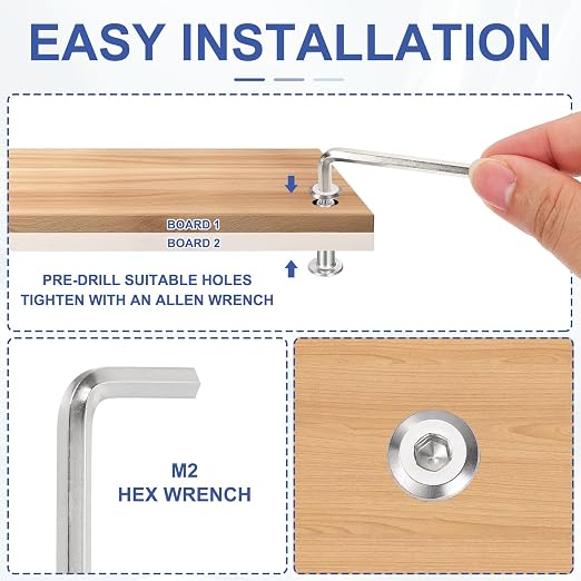 PATIKIL M5x5mm Hex Chicago Screws 6x25mm, 20Pcs 304 Stainless Steel Metric Hex Drive Socket Cap Binding Post Screw Posts for Scrapbook Leather Belt Album Furniture Repair, Silver
