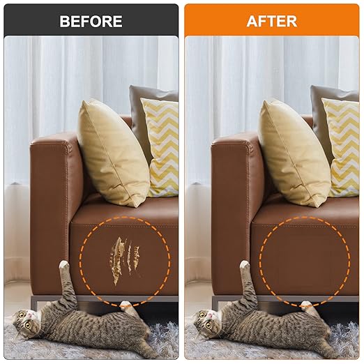Cahomo Self-Adhesive Leather Repair Patches Tape for Couches - 8x11 inch, Vinyl & Leather Repair Kit for Furniture, Car Seats, Handbags, Jackets - Brown