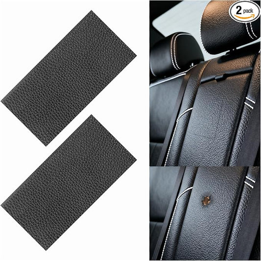 2PCS 8×4 Inch PU Leather Patch for Car Seat Repair,Self-Adhesive Leather Repair Patch Tape Vinyl Repairs Kit,Portable Car Leathers Repairs Kit for Cars Upholstery Seat,Furniture