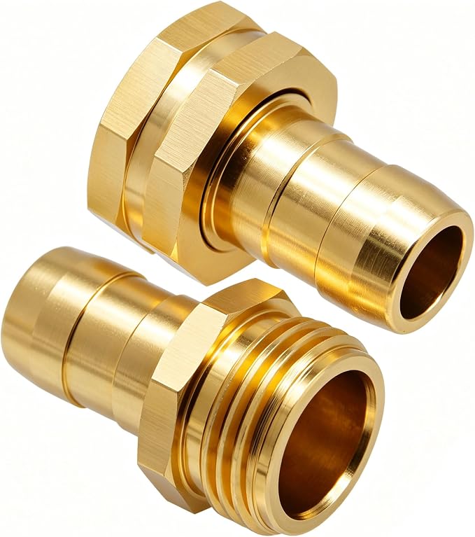 Triumpeek Garden Hose Repair Connector with Clamps | Set of 3 Aluminum Water Hose End Replacement Fit for 3/4" and 5/8" Garden Hose Fittings