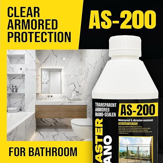 Nano Surface Sealer AS-200 – Transparent Waterproof & Abrasion-Resistant Penetrating Coating for Stone, Concrete, Tile & Masonry – Breathable, Invisible, Professional-Grade Protection (1 Gallon)