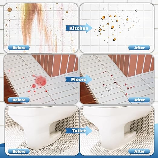 32oz Grout Sealer Spray Complete Kit with 4 Tools(Covers 200+ SF), Waterproof Tile Sealer for Shower, Kitchen, Bathroom - 100% Safe Indoor & Outdoor, Clear Grout Sealant Protector for Stone, Marble