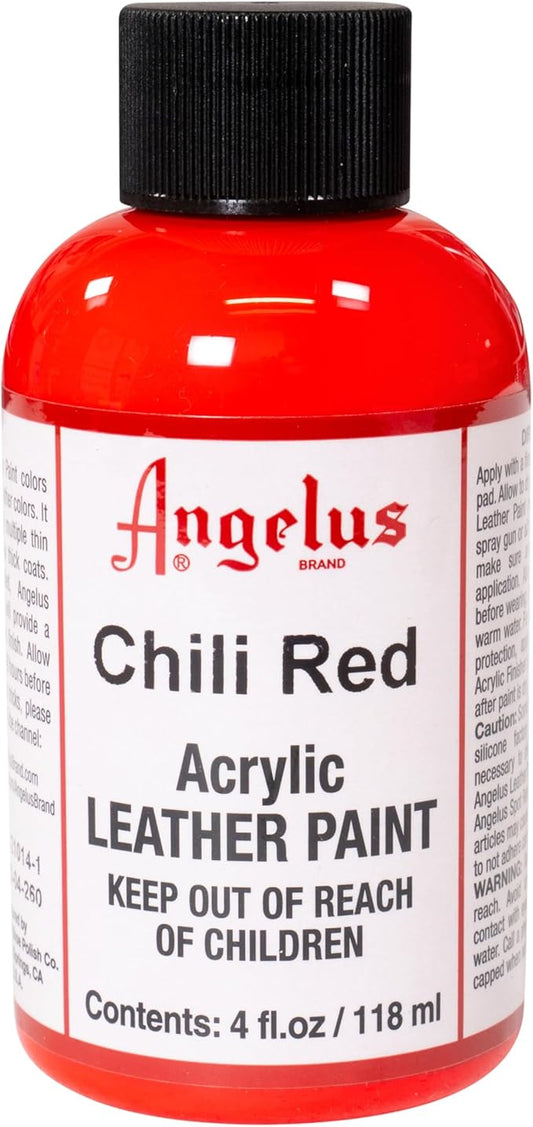 Angelus Acrylic Leather Paint, 4 Fl Oz (Pack of 1), Chili Red