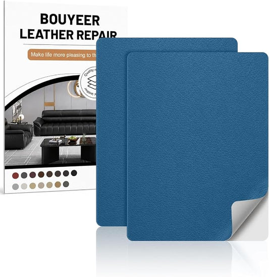Leather Repair Patch Tape Kit,Self Adhesive Leather Repair for Sofa，Car Seat,Office Chair,Furniture,Jacket,Waterproof Strong Adhesive Vinyl Repair Kit. 8 in x 11 in,Blue