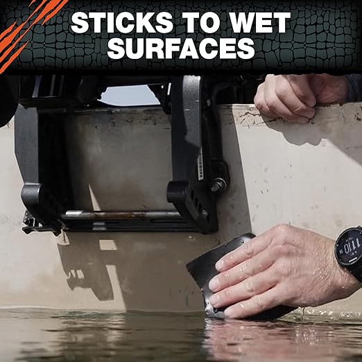 T-REX Heavy Duty Waterproof and Repair Tape for Wet or Rough/Dirty Surfaces Including Underwater, Leaks and More, 4" x 5', Black, 1-Roll (285987) (Pack of 2)