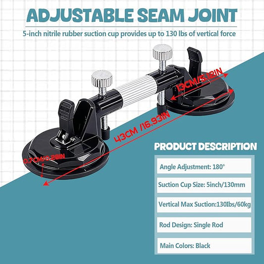 Laminate Floor Gap Repair Tool, Pro Countertop Alignment Clamps, Adjustable Granite Seam Setter with Vacuum Suction Cups, for Granite, Marble, Stone, Slab and Glass