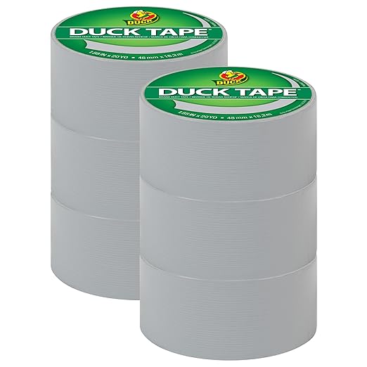 Duck Brand Color Duct Tape, 6-Roll, Dove Grey (285226_C)