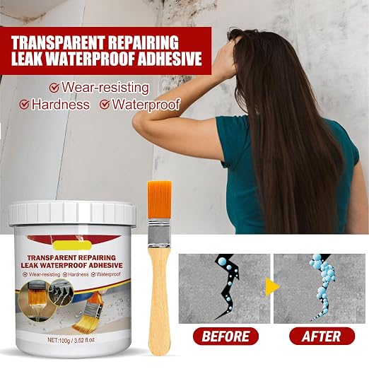 Leak Repair Coating Waterproof Glue, Efficient Leak Prevention, Flexible Waterproof Adhesive, Suitable for Seam Seepage, Window Sill Seepage, Bathroom Seepage, Roof Seepage