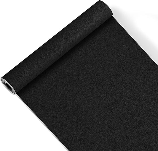 Leather Repair Tape,16x63 inch Self Adhesive Leather Repair Patch,Vinyl Leather Repair Kit for Furniture,Car Seats,Couches,Sofas,Office Chairs,Black