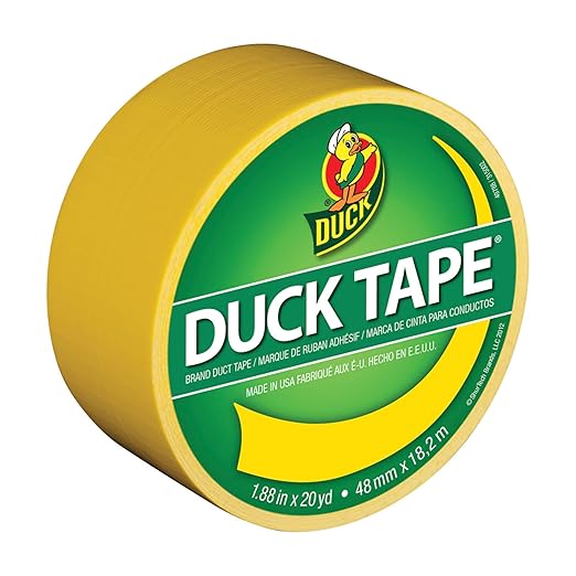 Duck 1304966 Tape, Yellow Sunburst, 1.88" x 20 Yards, Single Roll