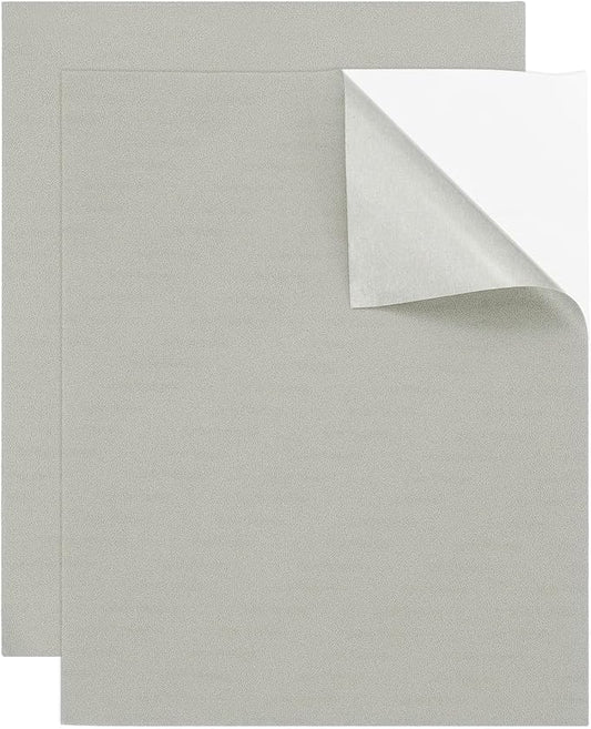 MECCANIXITY 2 Pcs Leather Repair Patch 8"x10" Self-Adhesive Leather Vinyl Repair Tape Kit for Furniture Couches Sofa Chair Car Boat Seats Jackets, Gray