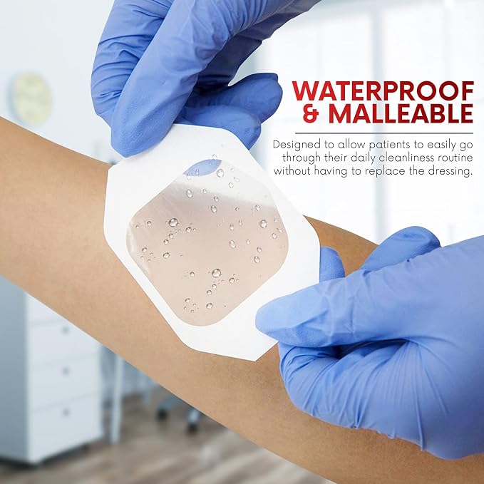 Transparent Film Dressing 2.3" x 2.75" (100 Pack) – Waterproof Adhesive Wound Bandages for Post-Surgical Shower, IV Shield, Tattoo Aftercare, Clear Breathable Dressing Patches by HEALQU
