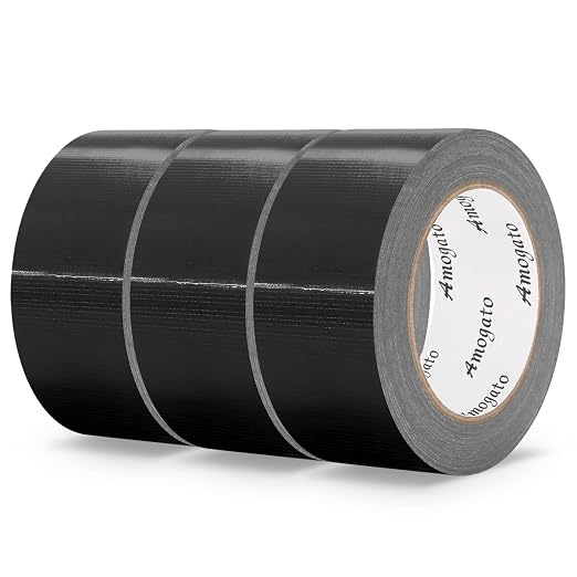 Heavy Duty Waterproof Duct Tape for Industrial & Outdoor Use - 3 Rolls x1.88 x30 Yards, Tear-Resistant, Professional Grade Black Duct Tape