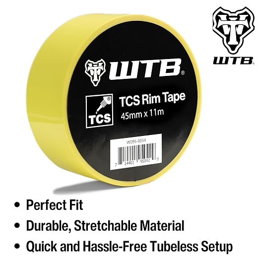 WTB Tubeless Bicycle Rim Tape (45mm x 11m) Easy Tubeless Setup & Airtight Seal, Compatible with All Tubeless Rims | bike-rim-tape