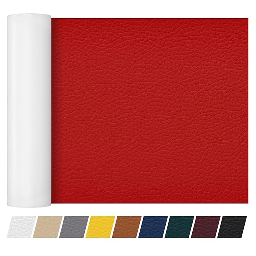 Leather Repair Patch Tape 16×55 inch Furniture Leather Strong Self Adhesive Tape for Sofas Couch Car Seats Cabinets Bags Anti Scratch Patches First Aid Patch Fixing Leather Red
