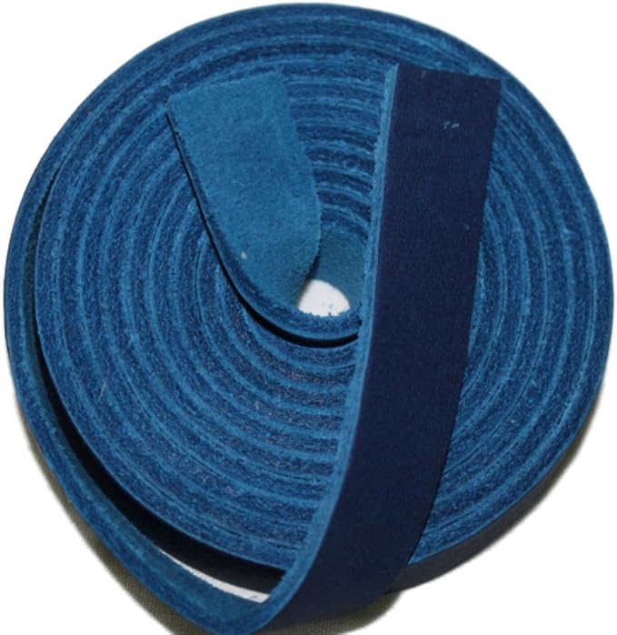 Leather Strap for Crafts & Jewelry | 72 Long × 5/8" Wide × 1/8" Thick (7-8oz) | Genuine Leather Strips for Crafts, Projects or Repairs - Blue | 4-Pack