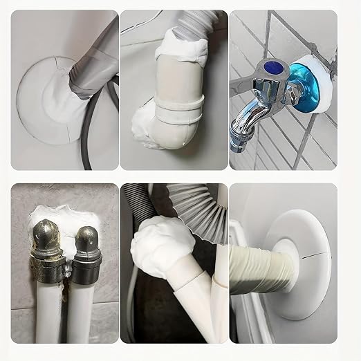 8 Pcs White Sealing Clay Waterproof Duct Seal Repair Seal Putty, Quick-Drying Putty for Pipe Connection, Wall Hole, Air Conditioning Holes